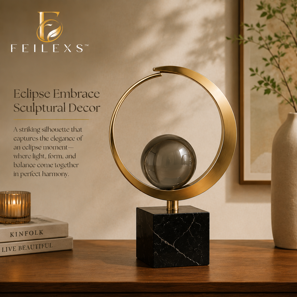 Feilexs™ Eclipse Embrace Sculptural Decor