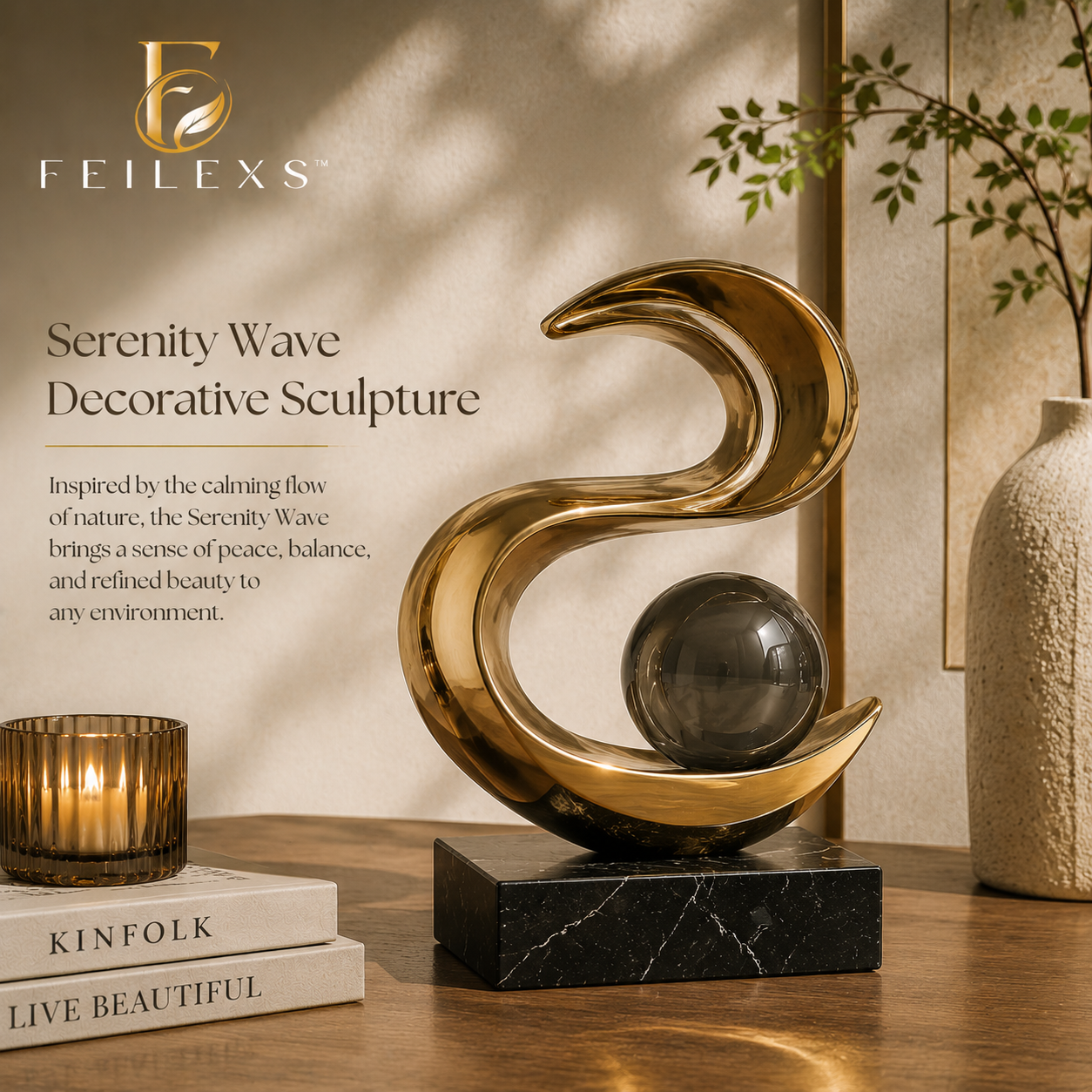 Feilexs™ Serenity Wave Decorative Sculpture